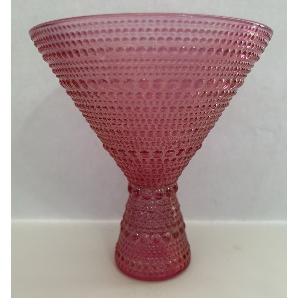 1 Fortessa Jupiter Pink Beaded Hobnail Martini Glass Charming Elegant Stylish - Picture 6 of 9